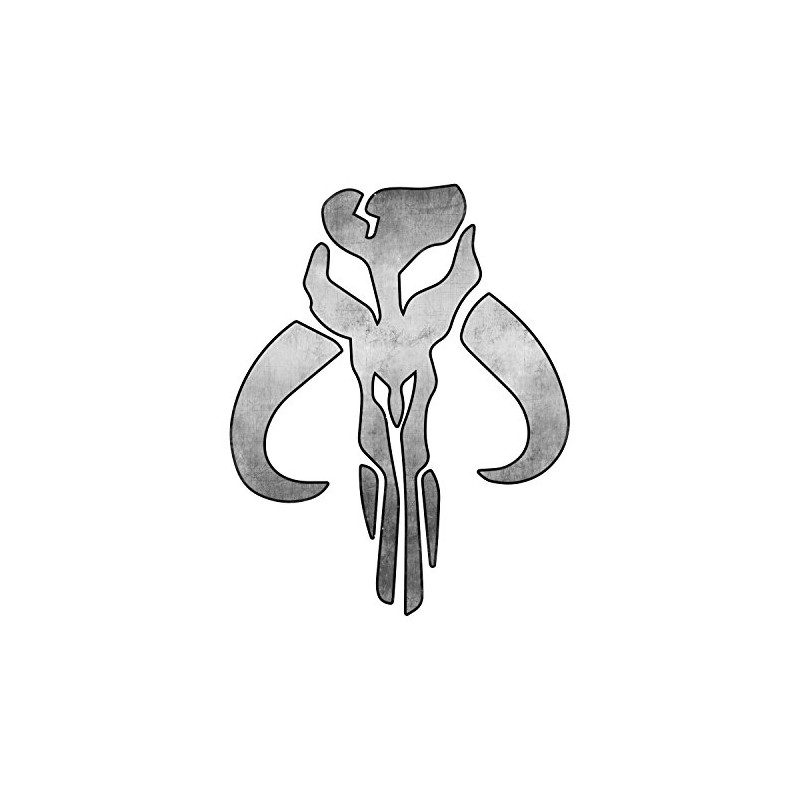 Bargain Max Decals Mandalorian Inspired Skull Silver Metal Window Laptop