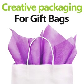 Bobobag Bobobag 100 Sheets 20"X14" Tissue Paper Bulk for Gift Bags Wrapping Paper,Weddings Birthday Showers Arts Craft Party Favor Decoration (Purple)