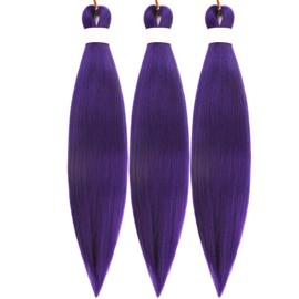 Kids Braiding Hair Pre stretched Purple Braiding Hair Braid Hair for Kids