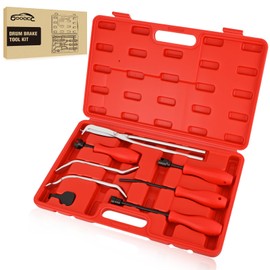 GOOACC 8PCS Drum Brake Tool Kit, Brake Tool Set with Drum Brake Spring Tool Installer, Remover, Compressor, Retainer, Pliers and Adjustment Spoons Set Brake Tools for Automotive Installer Remover Red