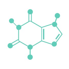 Applicable Pun Caffeine Molecule Coffee Energy - Chemical Compound Skeletal Formula - Vinyl Decal for Outdoor Use on Cars, ATV, Boats, Windows and More - Mint 6 inch