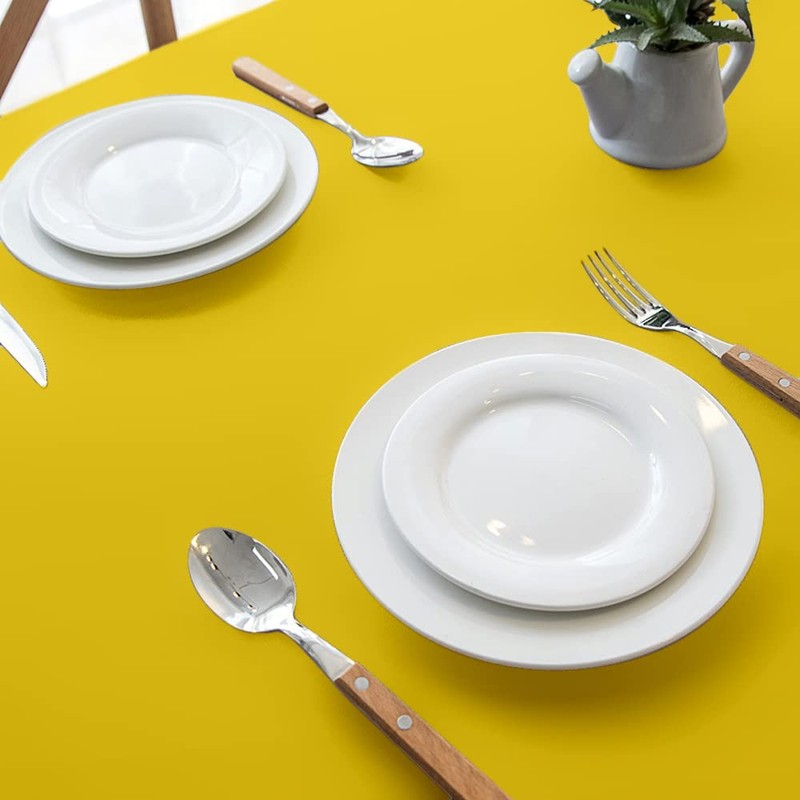 Table Cloth Rectangle Table 2 Pack Yellow Table Cloth Plastic