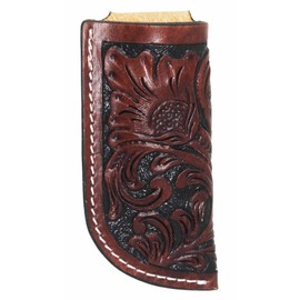 CHALLENGER Western Fashion Handcrafted Desert Floral Tooled Full Grain Leather 4" Knife Sheath Pouch with 2" Belt Loop 29FK01