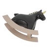 Rocking Horse Statue Black Small 13.5x4.5x14.5cm/5.3x1.8x5.7 Decorative Horse Sculpture Crafts