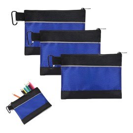 3pz Bolsa De Herramienta Pequeña Con Cremallera, Impermeable Color Azul Y Negro