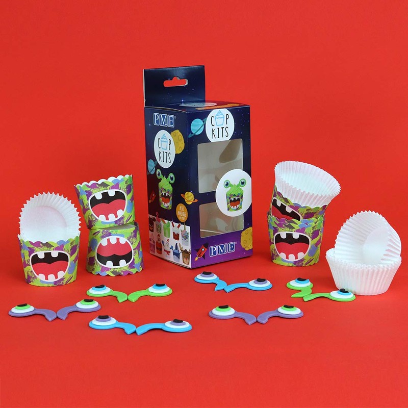 PME Cupcake Decorating Kit with Edible Toppers, Alien Invasion