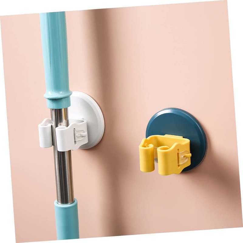NOLITOY 3pcs Wall Mounted Mop and Broom Holder Clips Slip