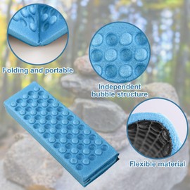 2 Pcs Hiking Sit Pad,Portable Lightweight Waterproof Folding Mat,Sit Pads for Backpacking,Outdoor Folding Sitting Pad for Camping Stadium Picnic (Blue and Black)