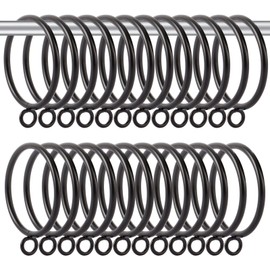 GBACHOOSE 50 Pack Metal Curtain Rings, 45mm Internal Diameter Curtain Pole Ring, Black Hanging Ring for Curtains Poles, Rods and Drapery
