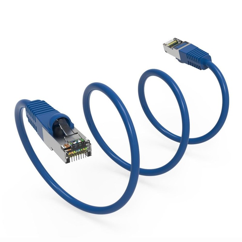 Cat5E Shielded Ethernet Patch Cable Blue 7ft - Internet Cable