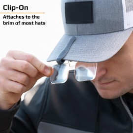 Carson Optical VisorMag 2x Power (+4.00 Diopters) Clip-On Magnifying Lens for Hats VM-12