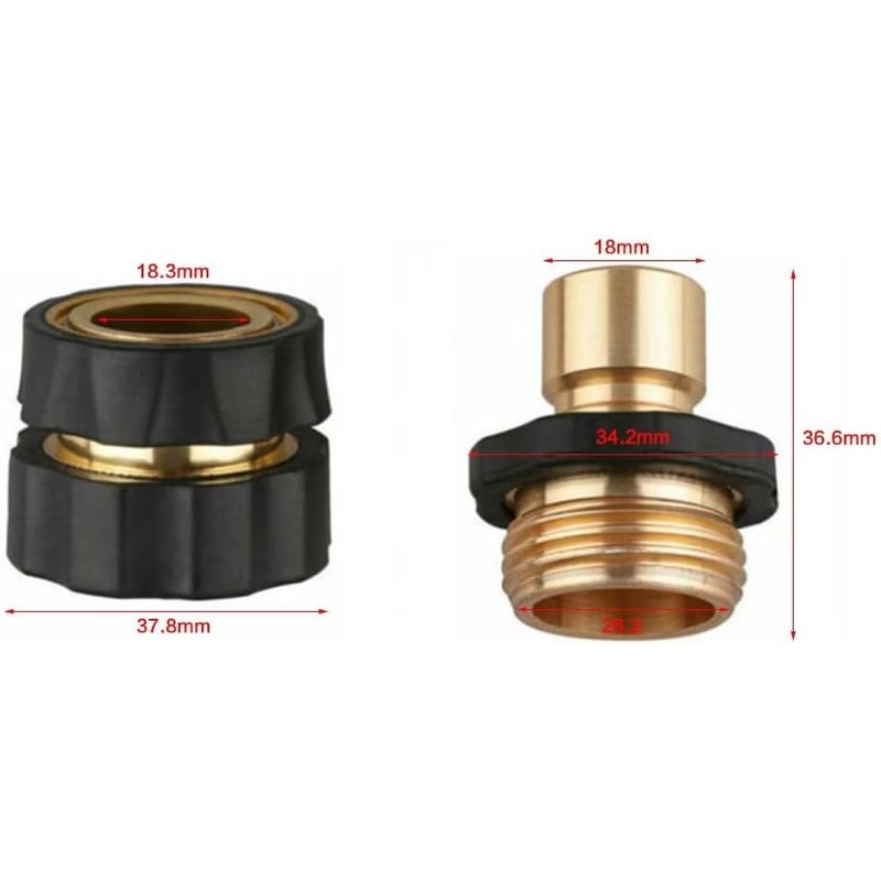 Conector rápido de manguera 3/4" Click to Seal – Juego