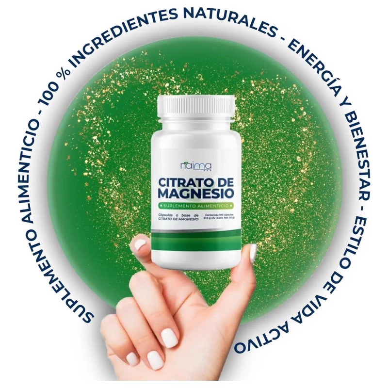 Citrato Magnesio 500mg Naima 60caps Puro Alta Absorción