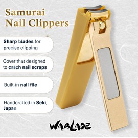 Wablade Samurai Steel Nail Clippers Fingernail Curved Blade Made in Seki Japan (Silver)