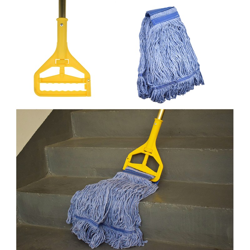 Mop Head Replacement Commercial Heavy Duty String Blue Wet Mop