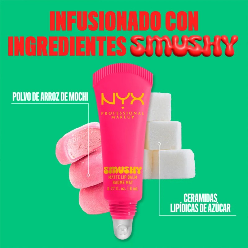 NYX PMU Smushy Matte Lip Balm, Bálsamo labial efecto matte