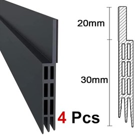 4 Pcs Autoadhesivo para Puerta Tira de Goma de Puerta - 400cm Sello de Puerta para Hueco de Ventana o Puerta, de Silicona Tira reptiles Polvo Prevención Cinta Tapón Ruido A Prueba - Negro