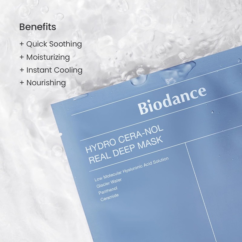 BIODANCE Hydro Cera-nol Real Deep Mask, Overnight Hydrogel Mask, Hydrating