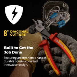 MEGAPRO® Pliers | 1000V VDE Certified | 8.5" Long | Insulated | Electricians Tools (Diagonal Cutter)