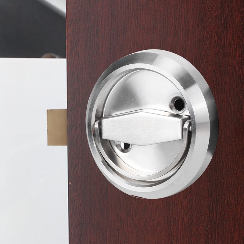 Double Sided Lock, Stainless Steel Door Lock for Bathroom Use(Silver