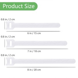 PASOW Pasow 60pcs Fastening Microfiber Cloth Cable Ties Wire Management (6/7/8 Inch, White)