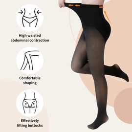 UniikStuff 2 Pairs Women Fleece Lined Tights - Triangle Crotch Design Warm Pantyhose Skin Colored Tights for Women