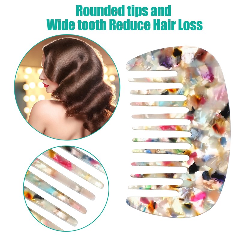 VOCOSTE Hair Comb Wide Teeth Anti-Static Pocket Comb for Thick