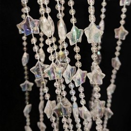 ave split Beaded Curtain Doorways Star Acrylic Hanging Door Beads String Curtains Tassel Room Divider Screen Decor for Doorway Window Living Room Wedding 049Star (Shiny Transparent Stars)