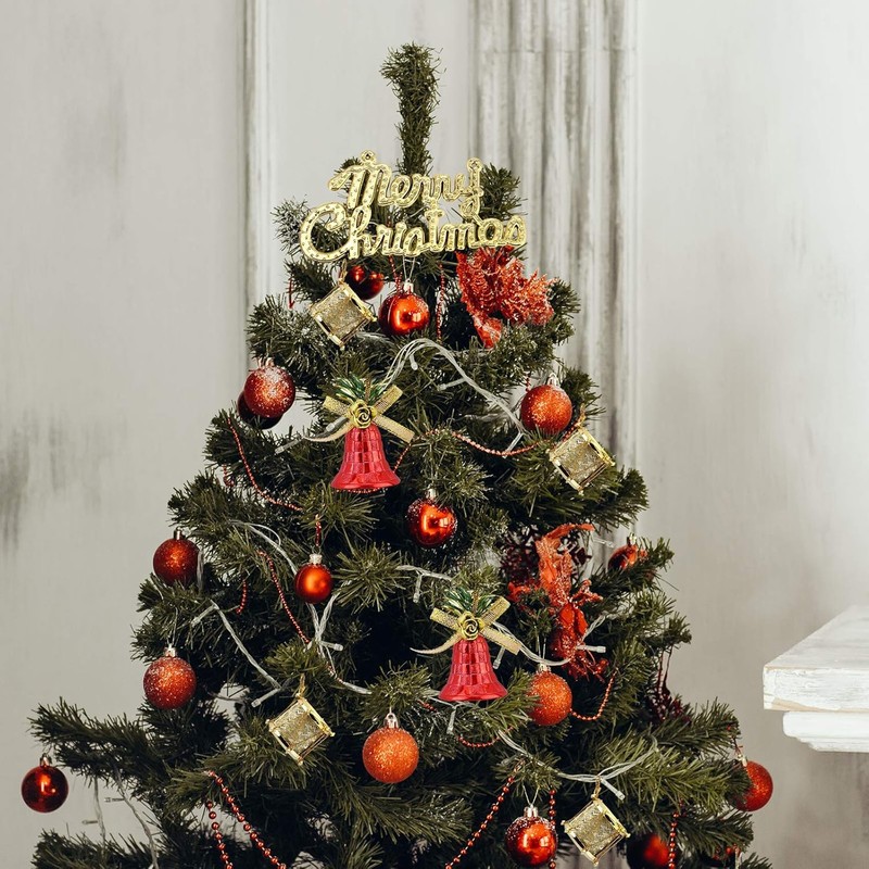 Christmas Tree Ornaments, 32 Pieces, 25mm, Red Shiny and Matte,