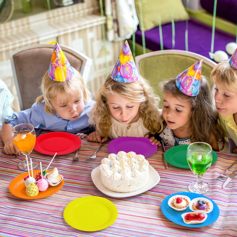 Aodaer 60 Pack Colorful Paper Plates Party Tableware 7 Inch