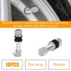 GEARZAAR 10x Stainless Steel Wheel Tire Valve Stems Hight Pressure