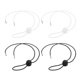 4 Pieces Windproof Rope Strap, Elastic Elastic Strap, Adjustable Windproof Rope, Hat Fixing Accessories (Black, White).