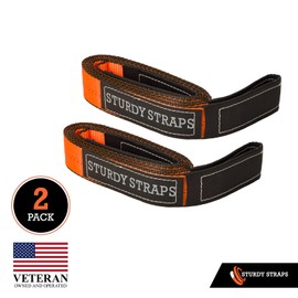 Sturdy Straps 9,400lb Lift Sling Straps 2-Pack 6 Feet x 2 Inches Lifting Sling Strap Heavy Lifting Straps with 11in Loops