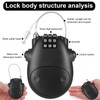 Weploda Cable Lock, Cable Lock, Combination Lock, 70 cm, Portable
