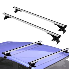 47.24in Universal Top Roof Rack Cross Bar Cargo Carrier Aluminum Crossbar Rack w/ 165LBS Capacity Fit for Most Vehicle Wagon Car Without Roof Side Rail