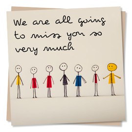 Cute Leaving or Farewell Card For a Colleague or Co-worker - We Will Miss You Very Much - Family, Crew - Goodbye, New Job - From Staff, Friends, Office Workers