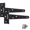 Keypak 2 Pack 250mm (10") T-Hinges Black Japanned, Metal Tee