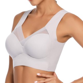 WOWENY Soft Bras Wireless Bras for Women Sleep Non Wired Bralette Crop Top Comfort Bra Tops Full Coverage Thin Bustier Light Support Grey M