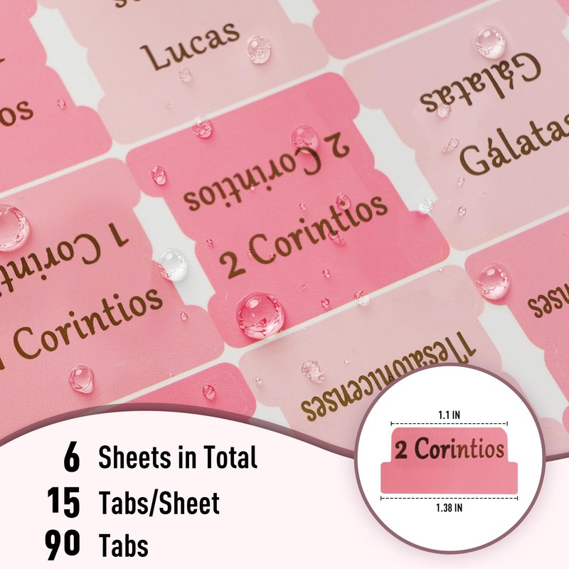 Spanish Bible Tabs for Women, Gold Foiling Pestañas para Biblia
