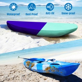 SIRUITON Kayak Cover 10.5-11.5FT 420D Waterproof for Outdoor Dust Storage Cover-UV Protection Paddle Board Covers for Canoe, Paddle Board, SUP, and Kayak Boat