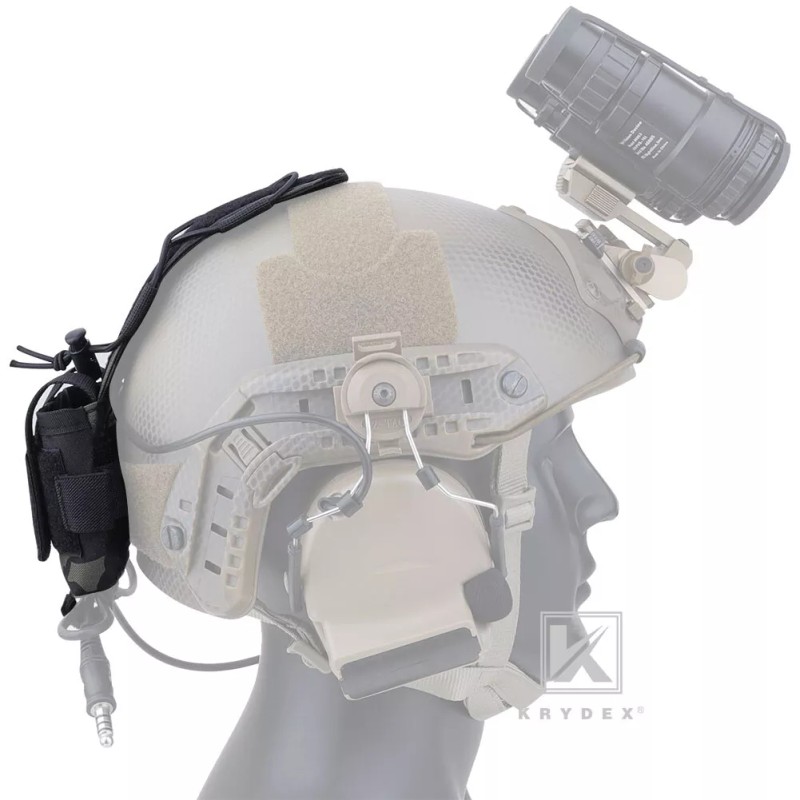 KRYDEX Helmet Counterweight Battery Pouch Cord Lock Retainer Black Camo