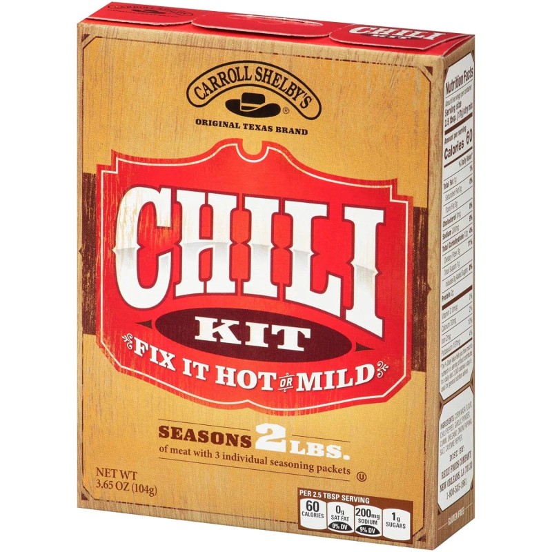 Carroll Shelby Chili Mix Pack Of 8 Custom Seasoning Hot