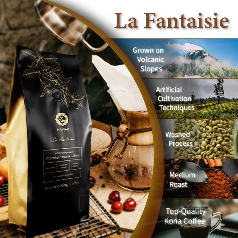 La Fantaisie 100% Top Grade Kona Coffee Medium Dark Roast