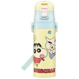 Skater SDC4-A Children's Stainless Steel Water Bottle, Direct Drinking, 16.5 fl oz (470 ml), Crayon Shin-chan, Lightweight, For Girls, Boys, Cold Insulation, Sports Bottle, Cute, For Kids
