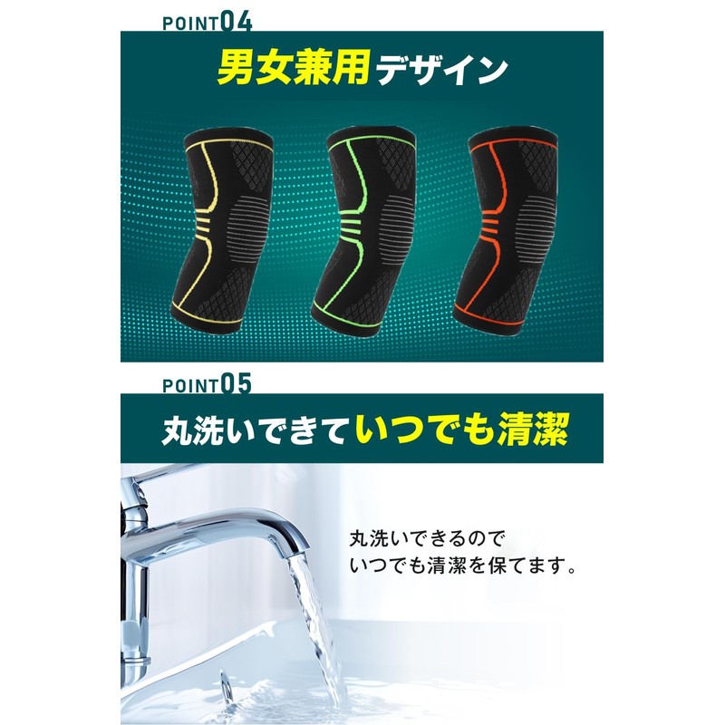 【集中保護&滑り止め】 膝サポーター 立体構造２枚入り 着圧 通気性 ひざ専用 歩行 スポーツ 衝撃吸収 男女兼用