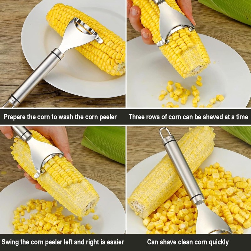 Corn Scraper,Stainless Steel Corn Peeler,Corn Cob Stripper,Corn Cob Thresher,Corn Kernel