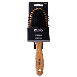 PARSA Beauty Large oval natural rubber hair brush with plastic pins detangling brush for naturally beautiful hair styling