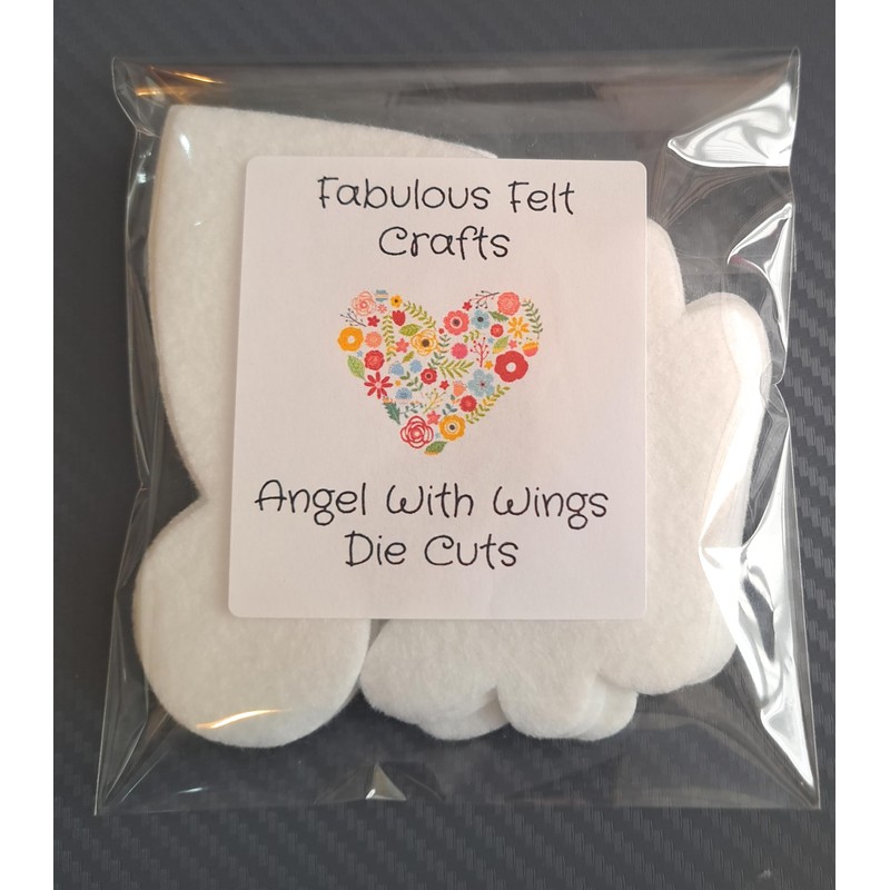 Felt Angel Die Cut Out Shapes With Wings, DIY Christmas