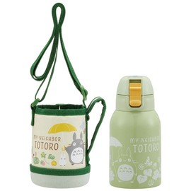 Skater KSTCH4-A My Neighbor Totoro Sanpomichi Water Bottle, 13.5 fl oz (400 ml), Includes Cover for Kids