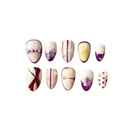 Poly handmade nail tips - Coffin Ballet (length - parts can be changed and deleted) / 폴리 수제네일팁 - 코핀발레(길이감-파츠변경일부삭제가능